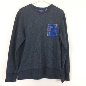 On the Byas Mens Long Sleeve Pullover Large Cotton